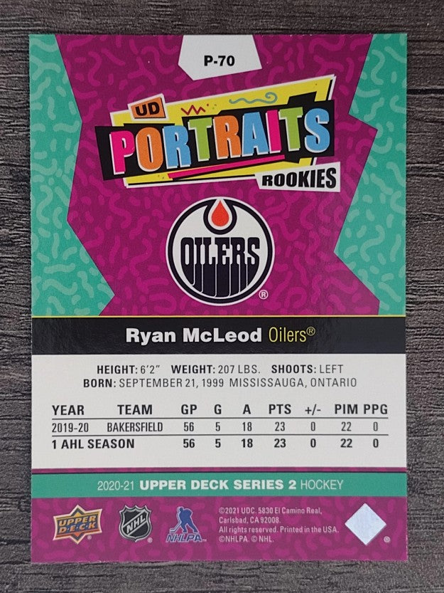 2020-21 Upper Deck UD Portraits #P70 Ryan McLeod