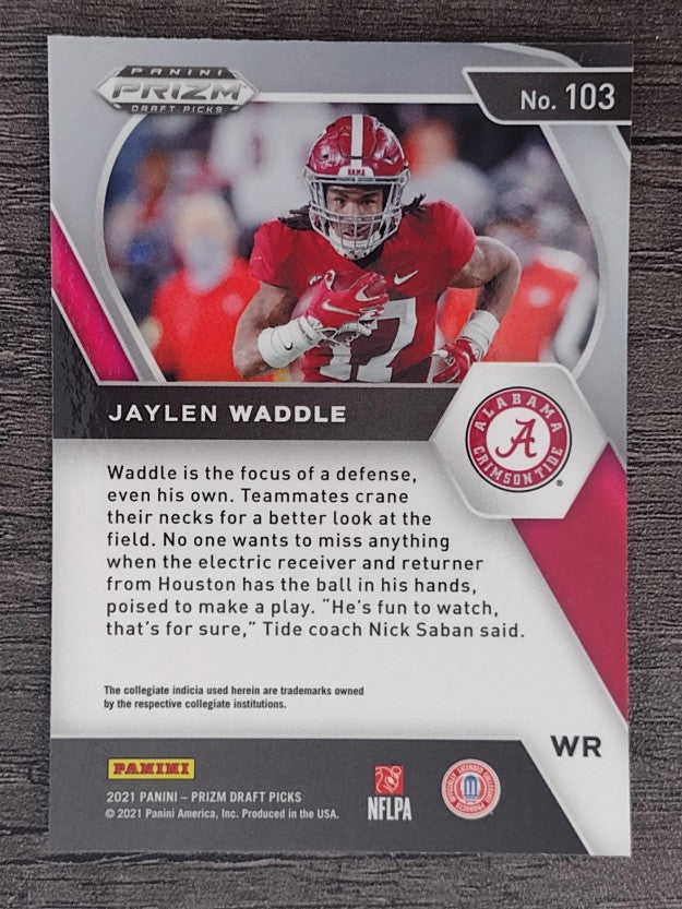 2021 Panini Prizm Draft Picks #103 Jaylen Waddle RC