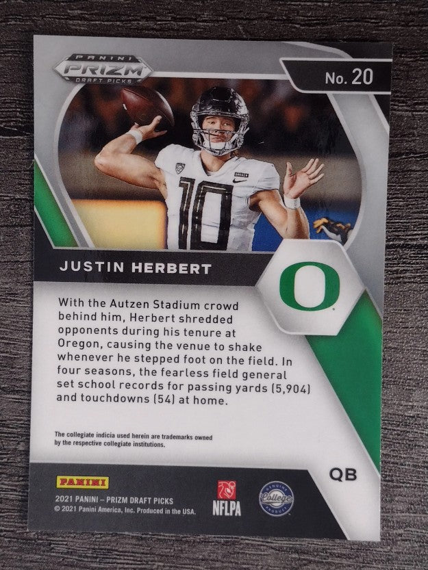 2021 Panini Prizm Draft Picks #20 Justin Herbert