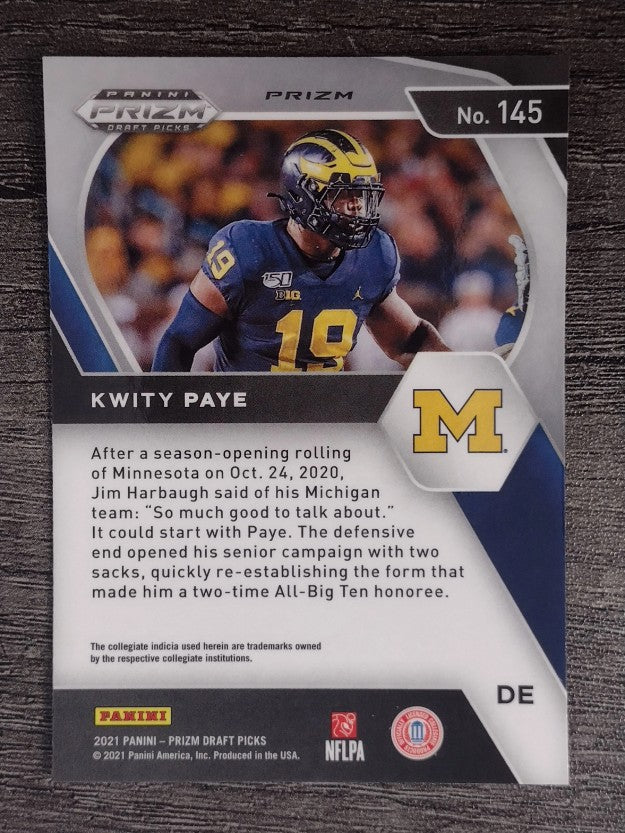 2021 Panini Prizm Draft Picks Prizms Green #145 Kwity Paye