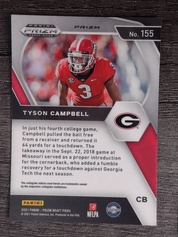 2021 Panini Prizm Draft Picks Prizms Green #155 Tyson Campbell