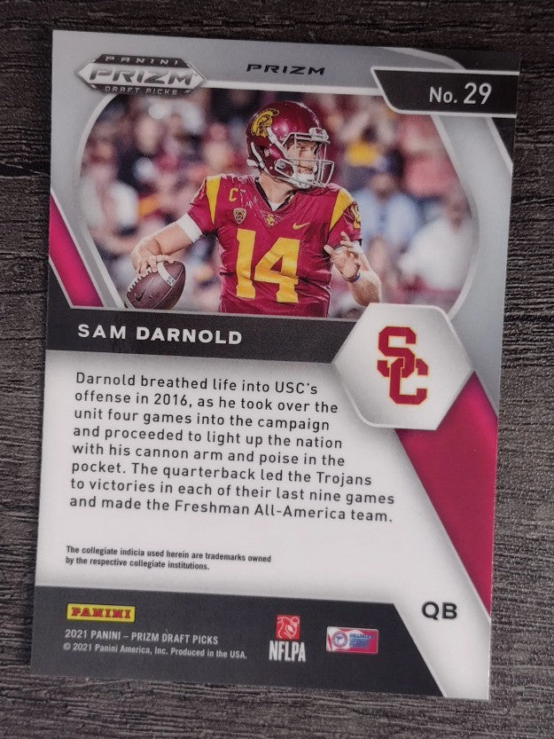 2021 Panini Prizm Draft Picks Prizms Red White and Blue #29 Sam Darnold