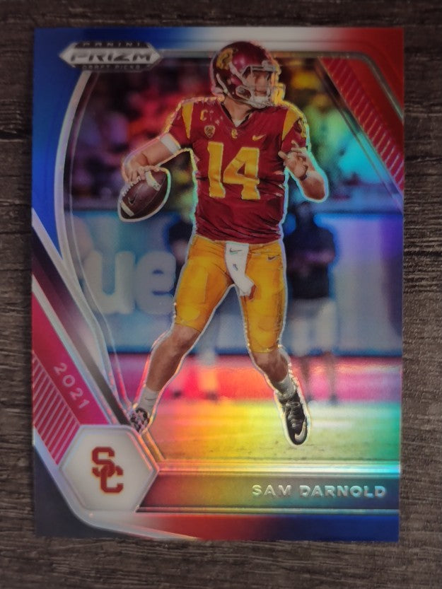 2021 Panini Prizm Draft Picks Prizms Red White and Blue #29 Sam Darnold