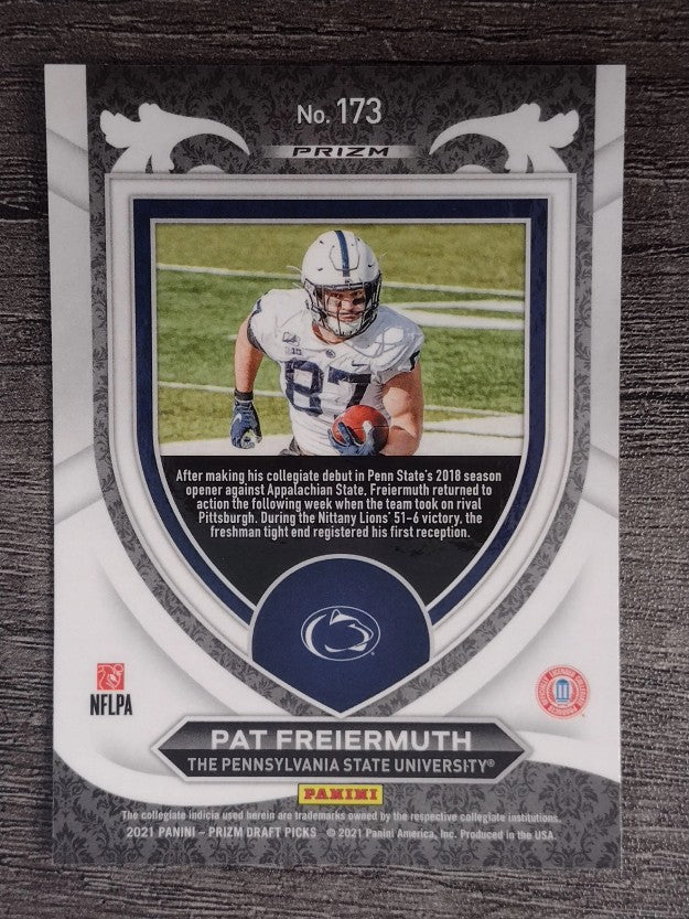 2021 Panini Prizm Draft Picks Prizms Red White and Blue #173 Pat Freiermuth C