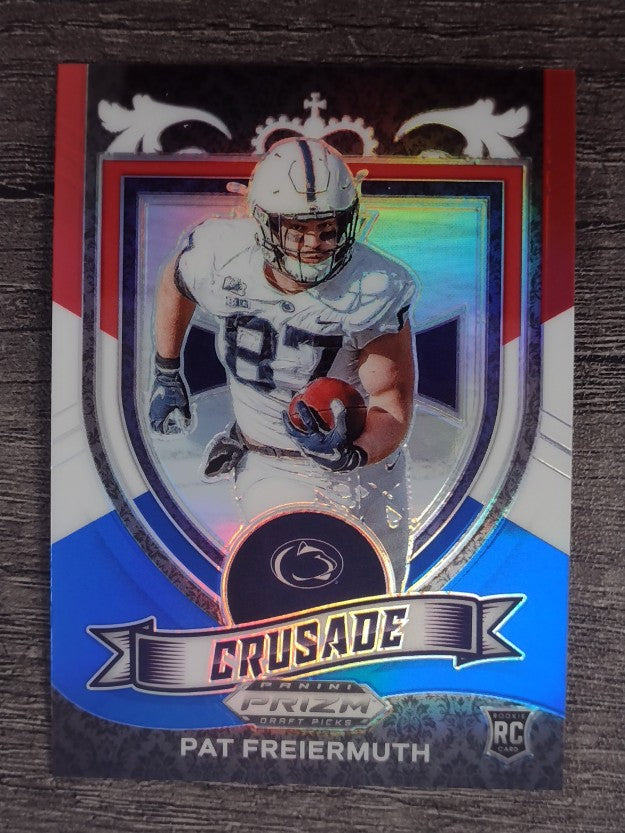 2021 Panini Prizm Draft Picks Prizms Red White and Blue #173 Pat Freiermuth C
