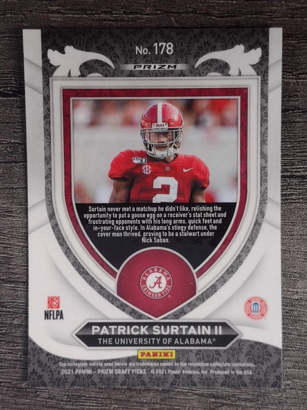 2021 Panini Prizm Draft Picks Prizms Red White and Blue #178 Patrick Surtain II