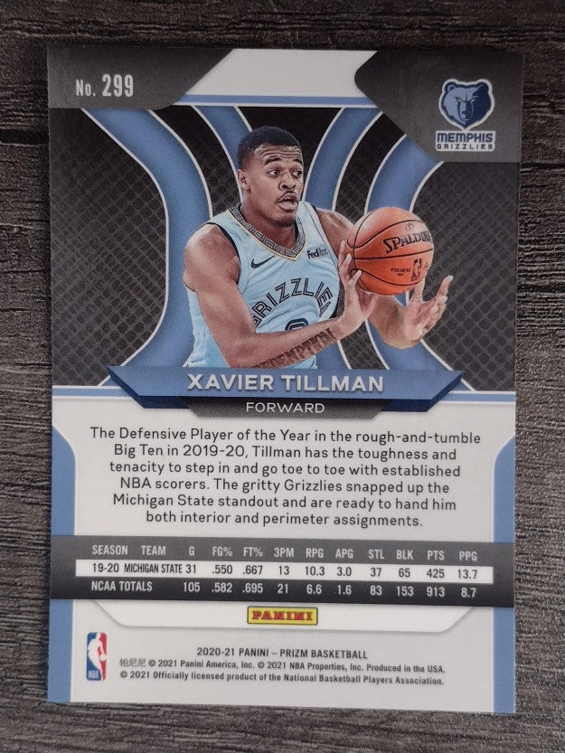 2020-21 Panini Prizm #299 Xavier Tillman RC