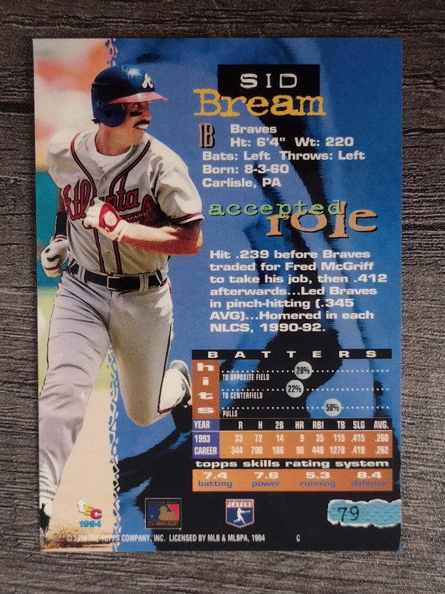 1994 Stadium Club #79 Sid Bream