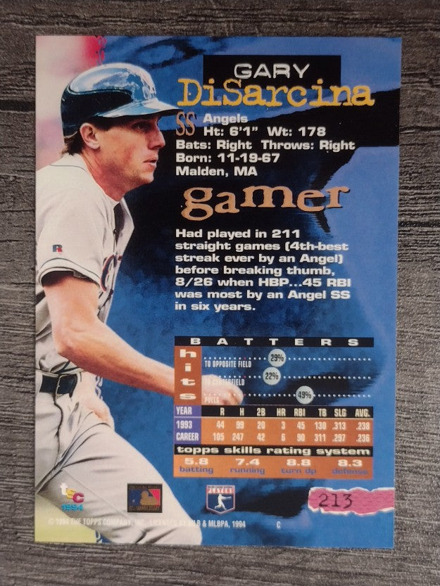 1994 Stadium Club #213 Gary DiSarcina