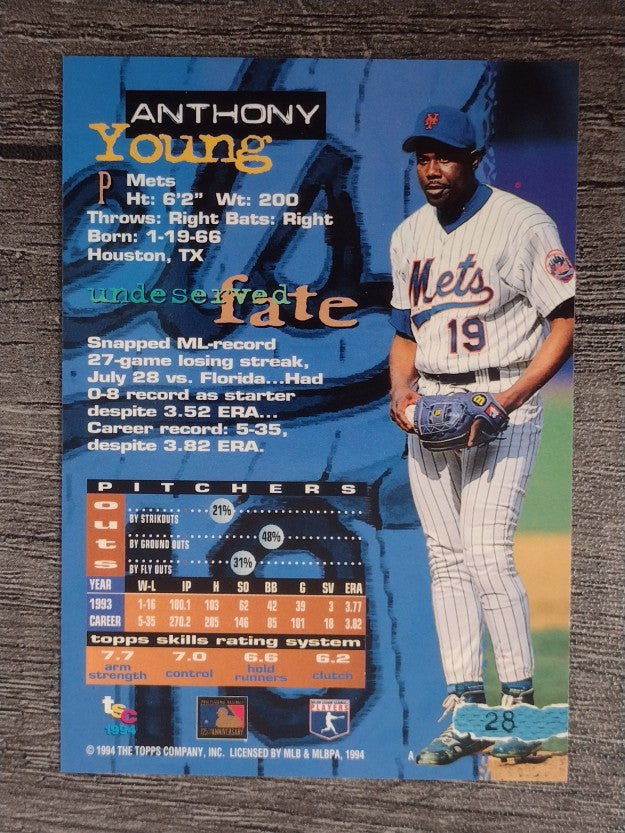 1994 Stadium Club #28 Anthony Young
