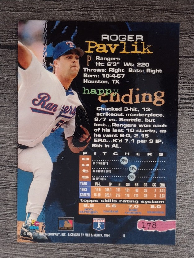 1994 Stadium Club #178 Roger Pavlik