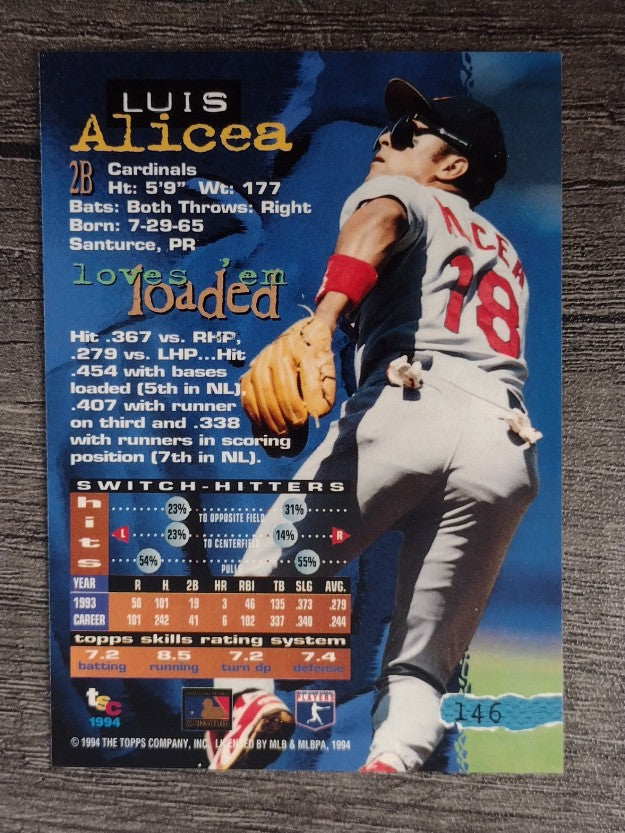 1994 Stadium Club #146 Luis Alicea