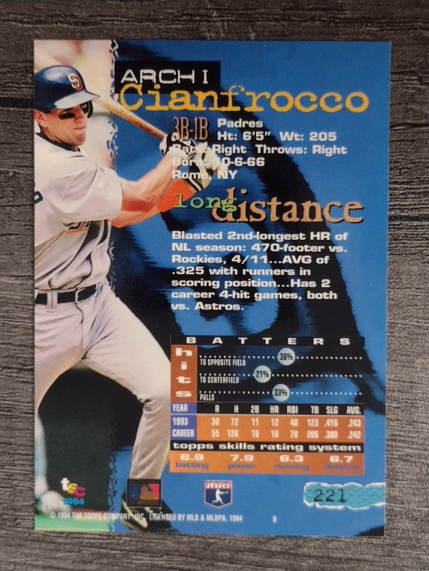 1994 Stadium Club #221 Archi Cianfrocco