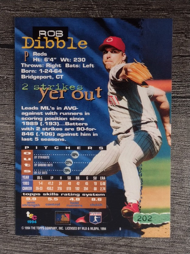 1994 Stadium Club #202 Rob Dibble