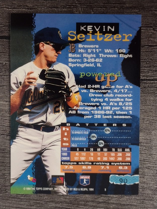 1994 Stadium Club #90 Kevin Seitzer