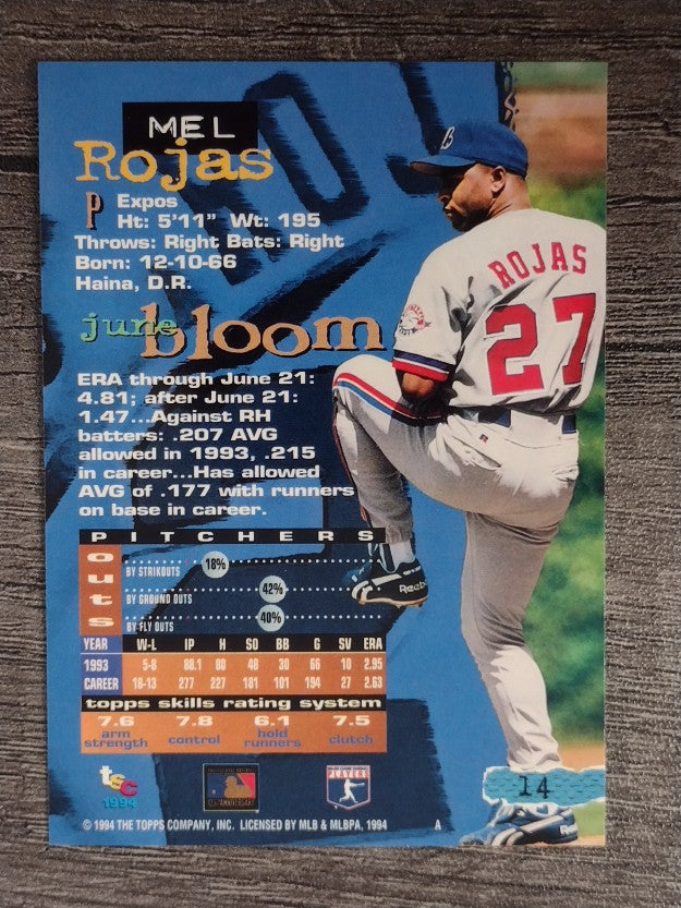 1994 Stadium Club #14 Mel Rojas