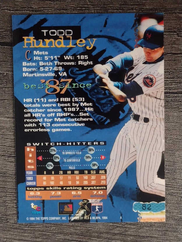 1994 Stadium Club #82 Todd Hundley