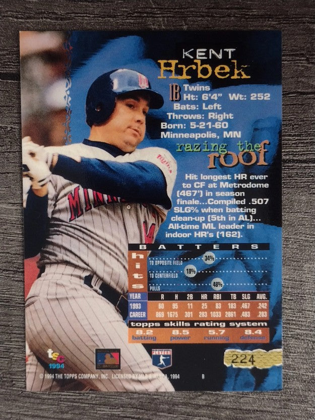 1994 Stadium Club #224 Kent Hrbek