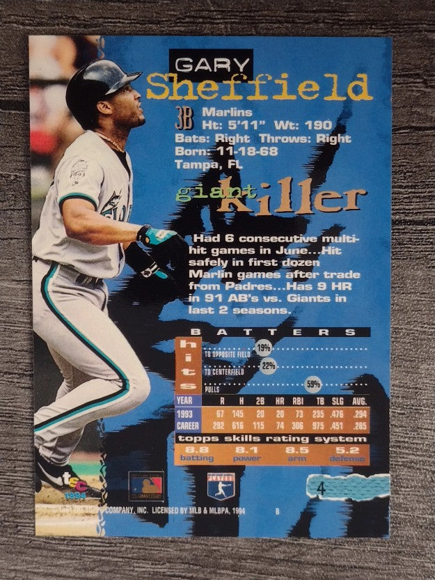 1994 Stadium Club #4 Gary Sheffield