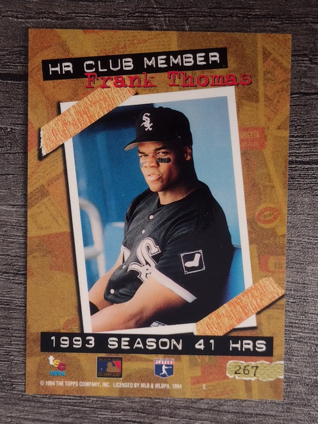 1994 Stadium Club #267 Frank Thomas HR
