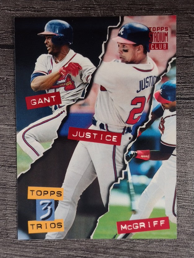 1994 Stadium Club #111 Ron Gant/David Justice/Fre5d McGriff