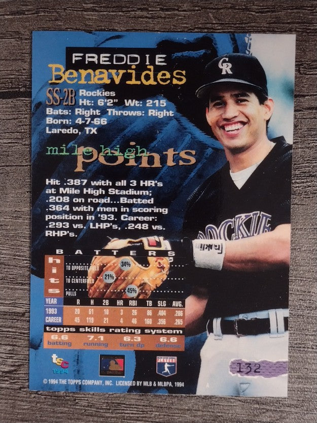 1994 Stadium Club Golden Rainbow #132 Freddie Benavides