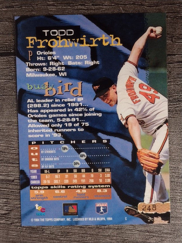 1994 Stadium Club Golden Rainbow #248 Todd Frohwirth