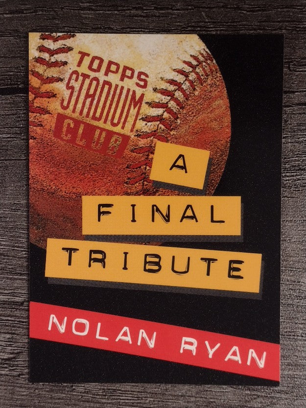 1994 Stadium Club Infocards #9 A Final Tribute Nolan Ryan