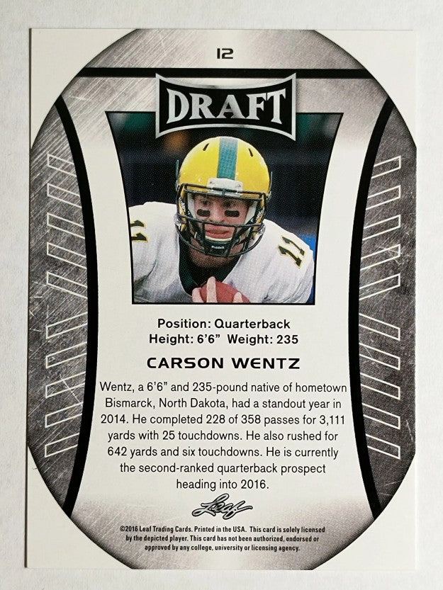 2016 Leaf Draft #12 Carson Wentz