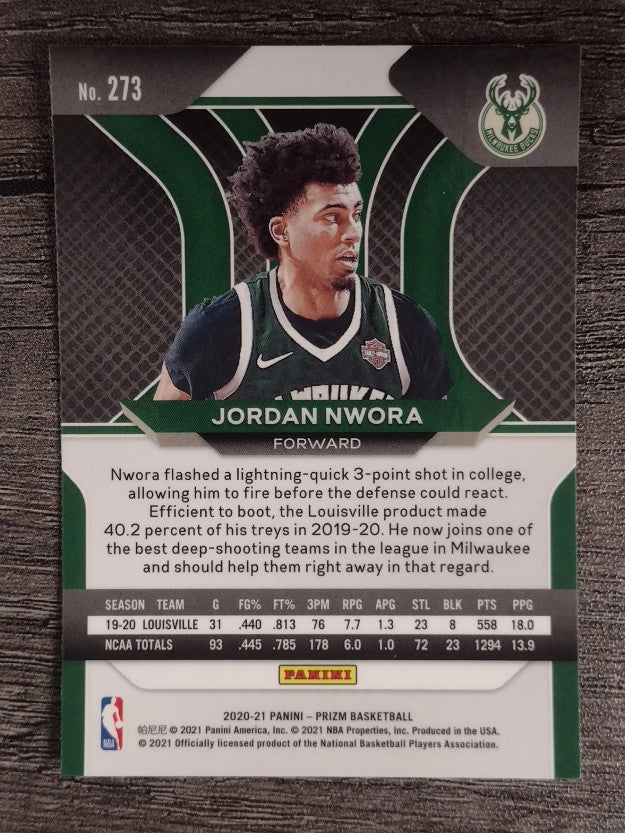 2020-21 Panini Prizm #273 Jordan Nwora RC