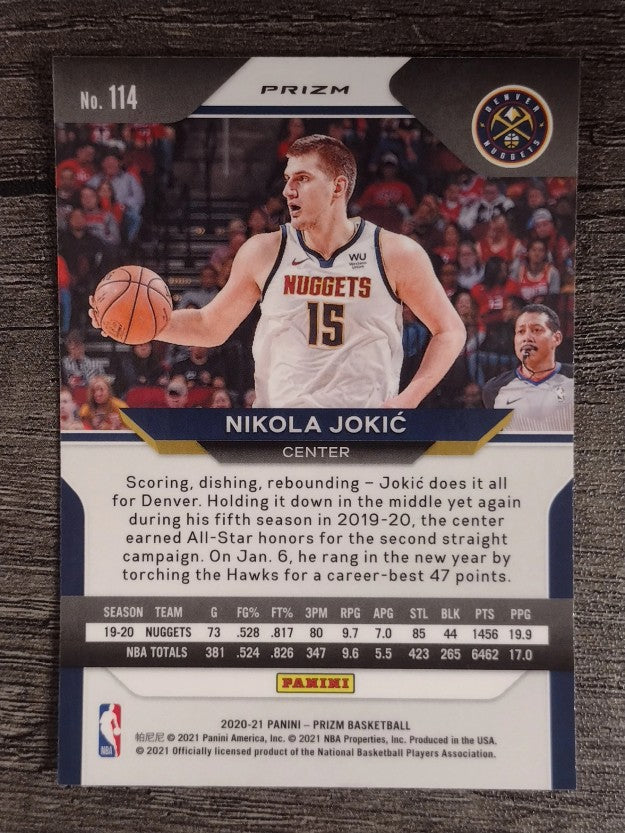 2020-21 Panini Prizm Prizms Silver #114 Nikola Jokic