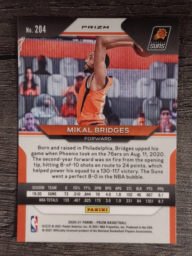 2020-21 Panini Prizm Prizms Silver #204 Mikal Bridges