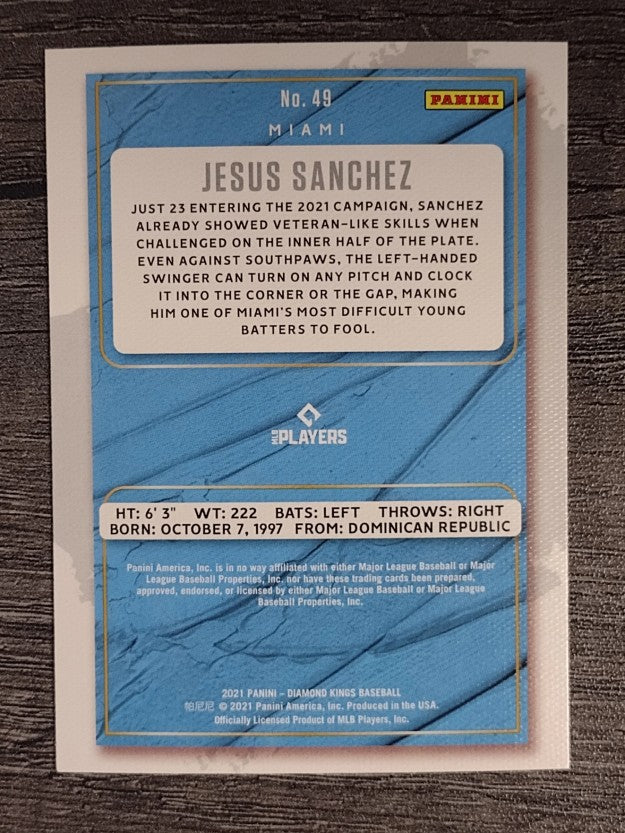 2021 Diamond Kings #49 Jesus Sanchez RC