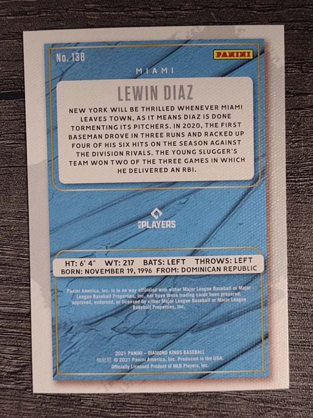 2021 Diamond Kings #138 Lewin Diaz SP RC