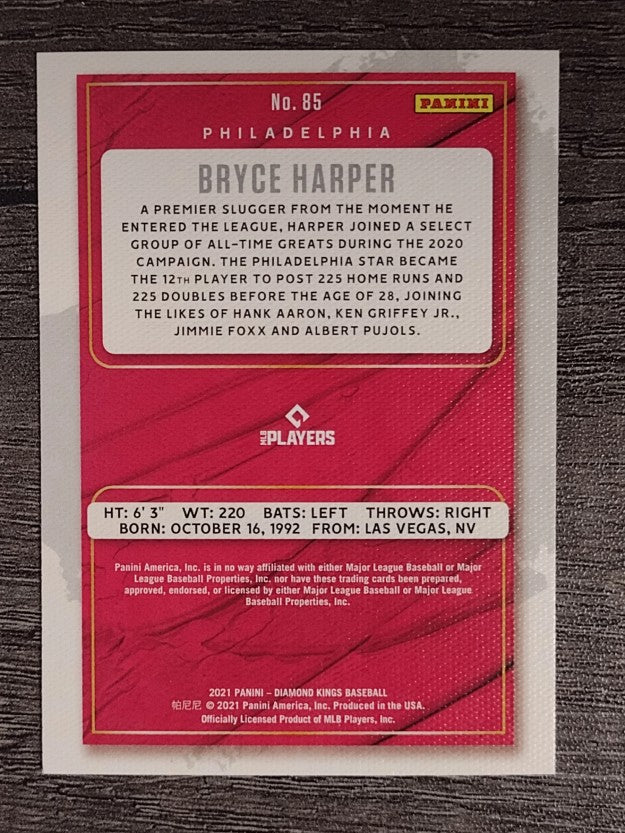 2021 Diamond Kings Artist Proof Blue #85 Bryce Harper