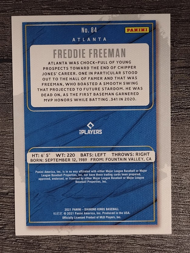 2021 Diamond Kings Artist Proof Blue #84 Freddie Freeman