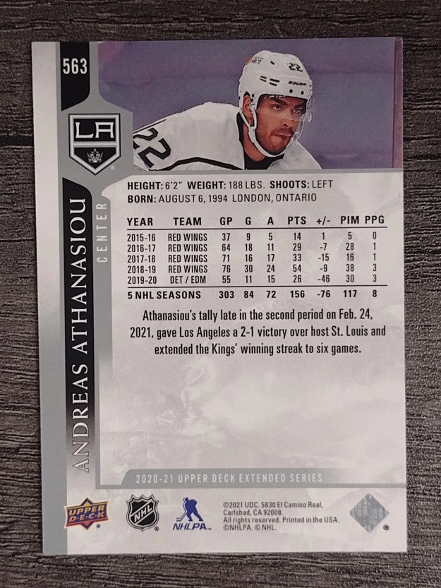 2020-21 Upper Deck #563 Andreas Athanasiou
