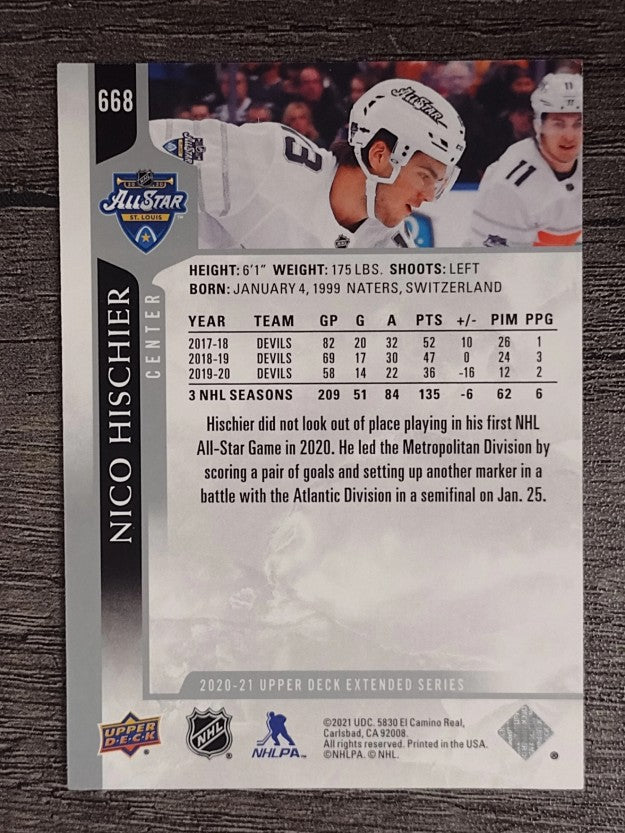 2020-21 Upper Deck #668 Nico Hischier AS
