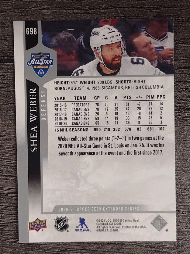 2020-21 Upper Deck #698 Shea Weber AS