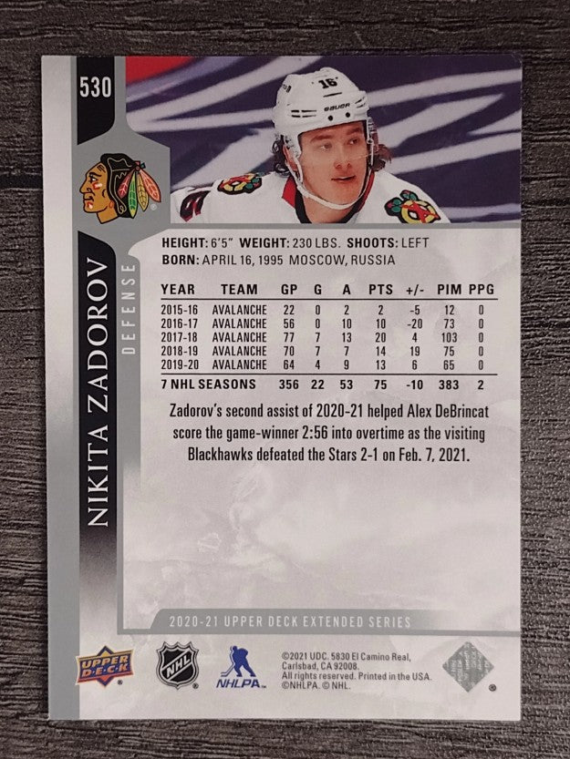 2020-21 Upper Deck #530 Nikita Zadorov