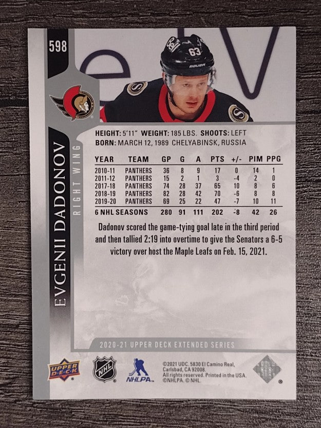 2020-21 Upper Deck #598 Evgenii Dadonov
