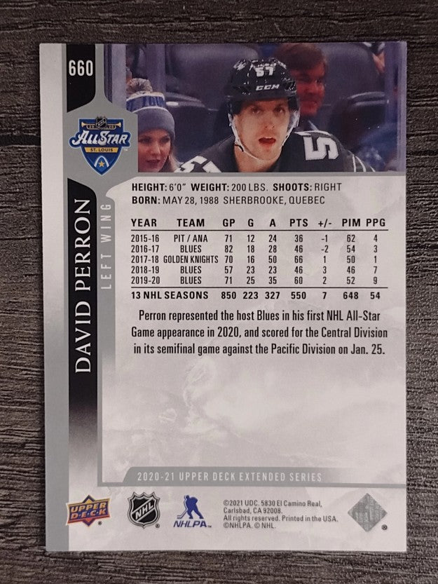 2020-21 Upper Deck #660 David Perron AS