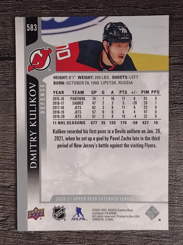 2020-21 Upper Deck #583 Dmitry Kulikov