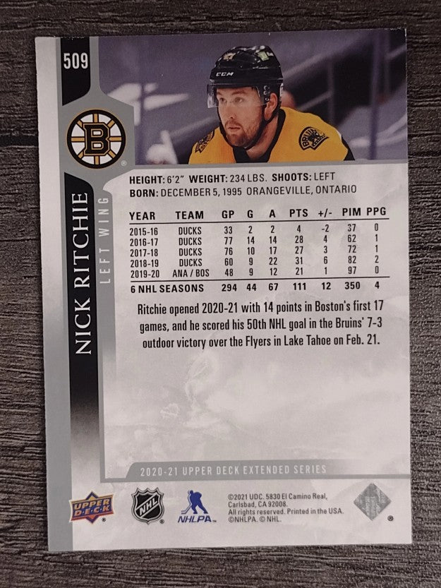 2020-21 Upper Deck #509 Nick Ritchie