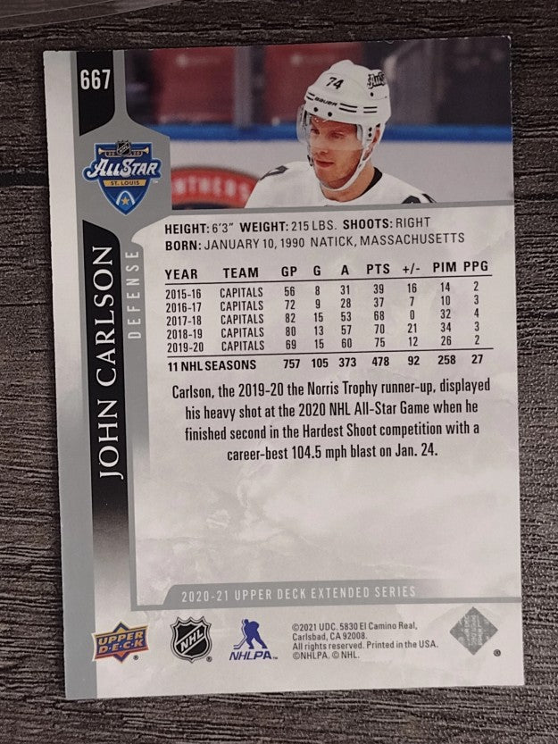 2020-21 Upper Deck #667 John Carlson AS