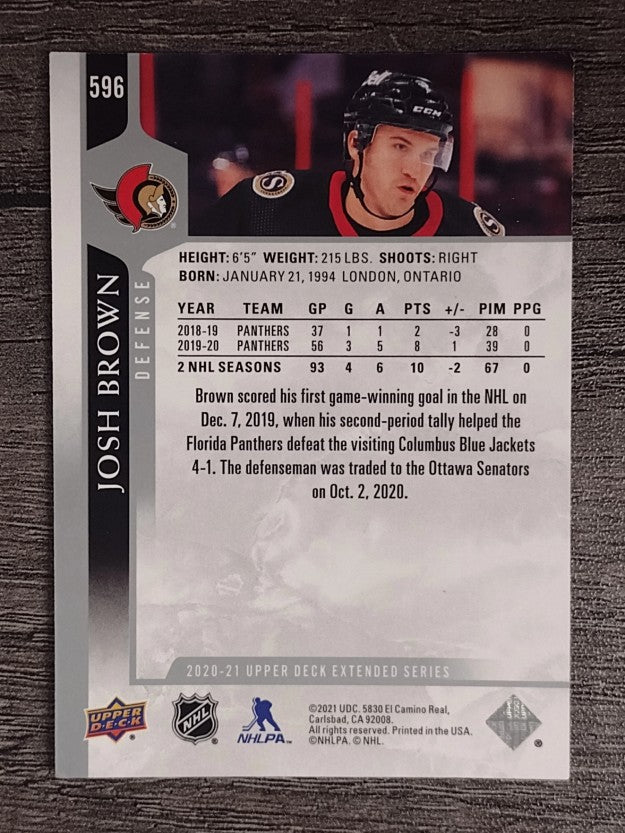 2020-21 Upper Deck #596 Josh Brown