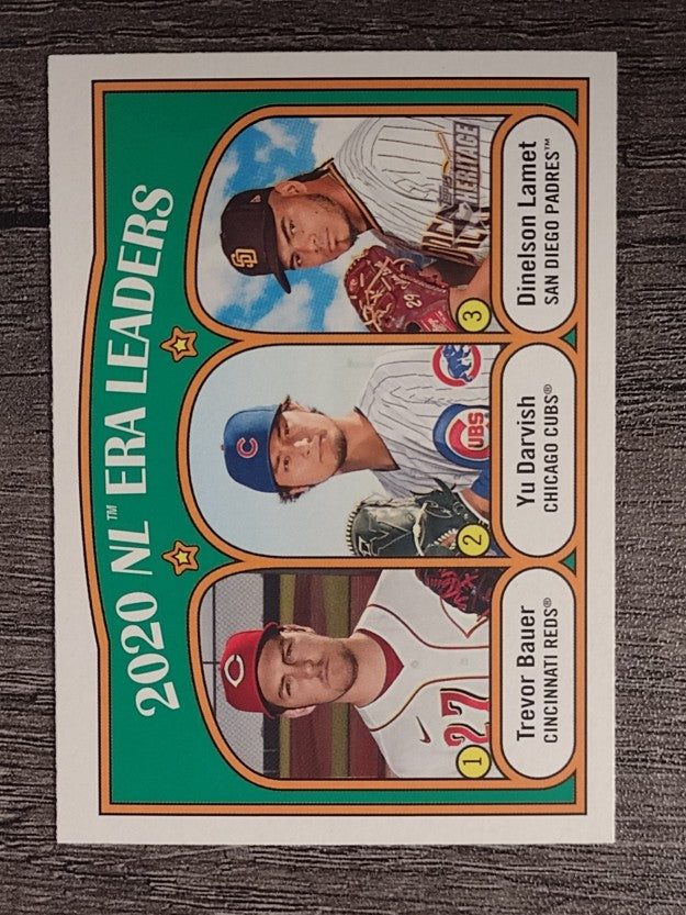 2021 Topps Heritage #91 Dinelson Lamet/Yu Darvish/Trevor Bauer LL