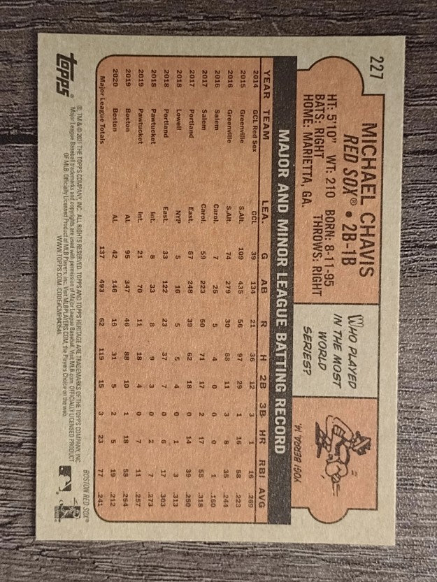 2021 Topps Heritage #227 Michael Chavis