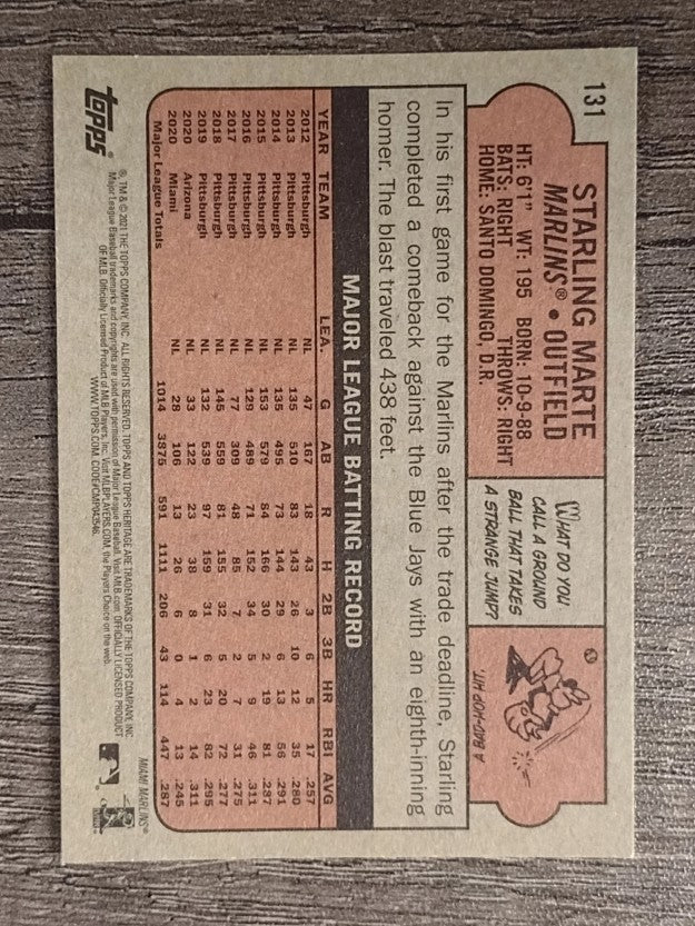 2021 Topps Heritage #131 Starling Marte