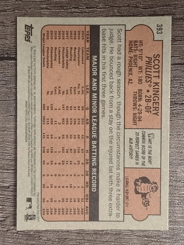 2021 Topps Heritage #393 Scott Kingery